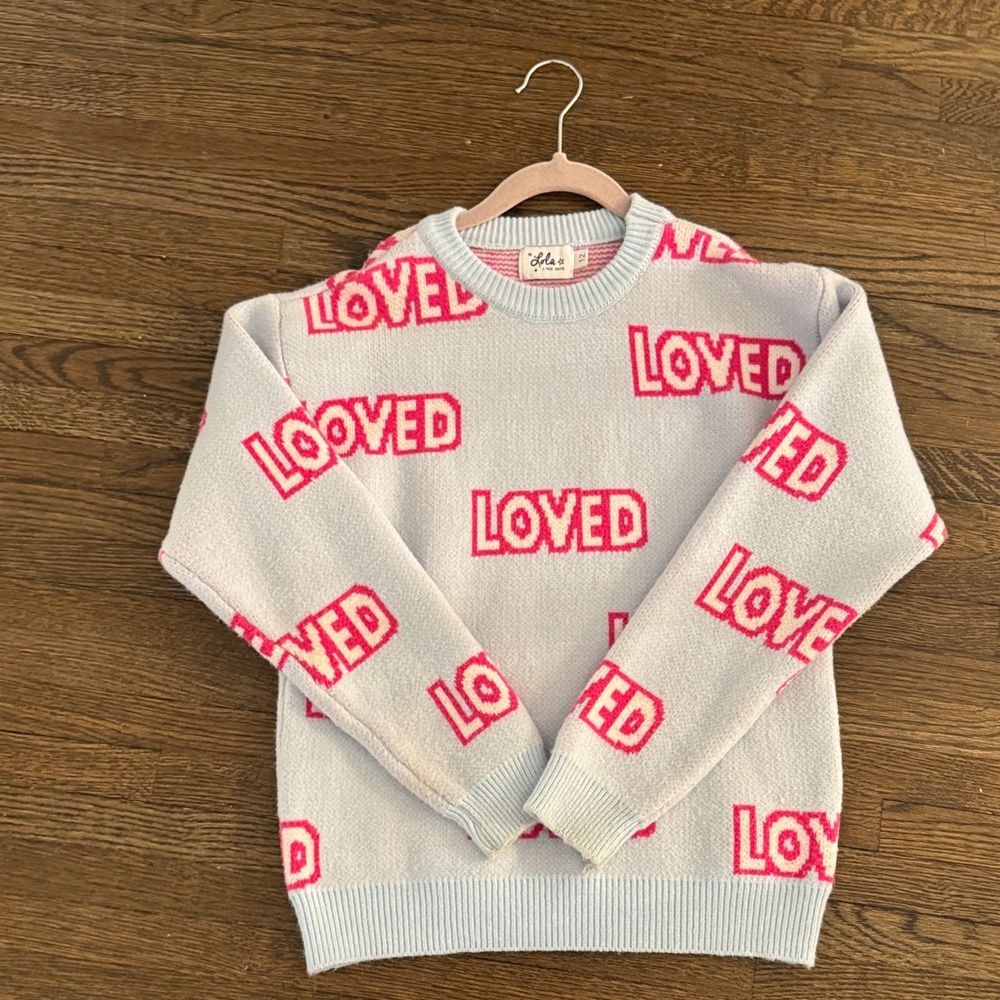 Lola + The Boys Pink and White Striped Sweater